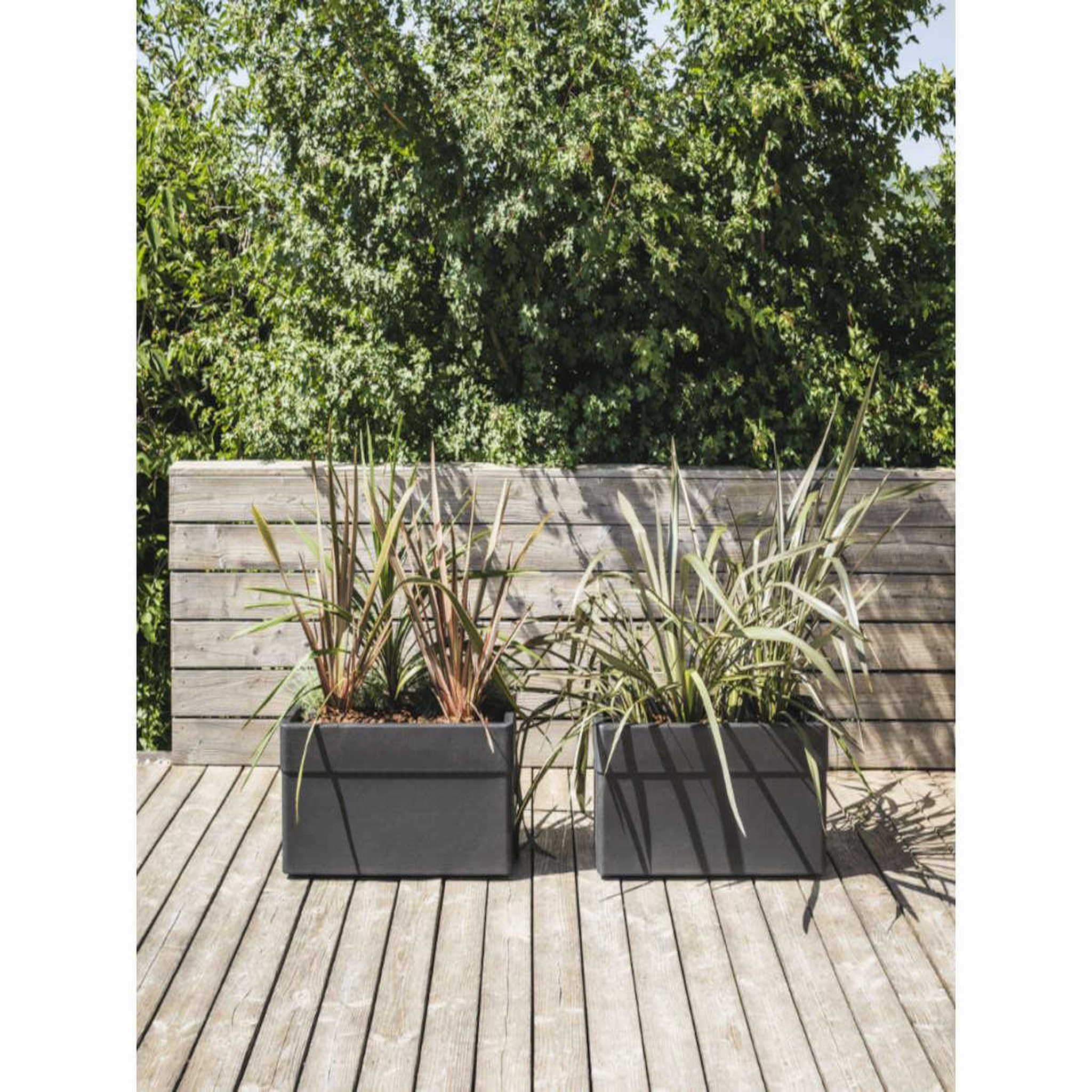 Voir la diapositive 3 : Eda Jardinière rectangulaire carel gris anthracite 78 x 39 x 39 cm - 63 l - eda