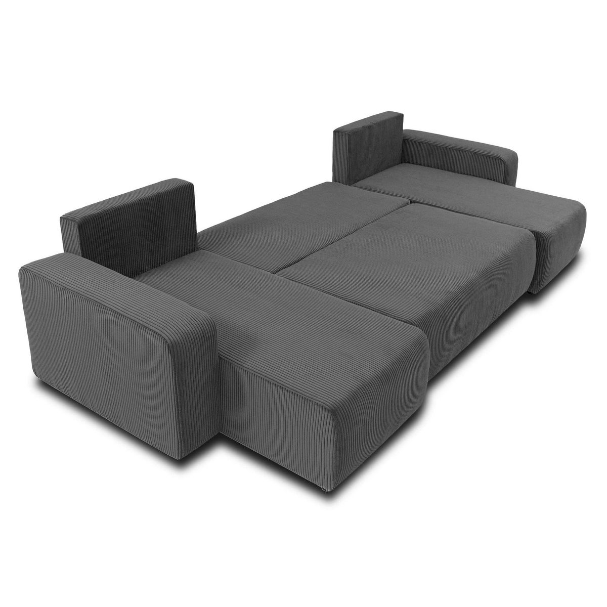 BEST MOBILIER Artemisa - canapé panoramique en u - 7 places - convertible avec coffre - en velours côtelé