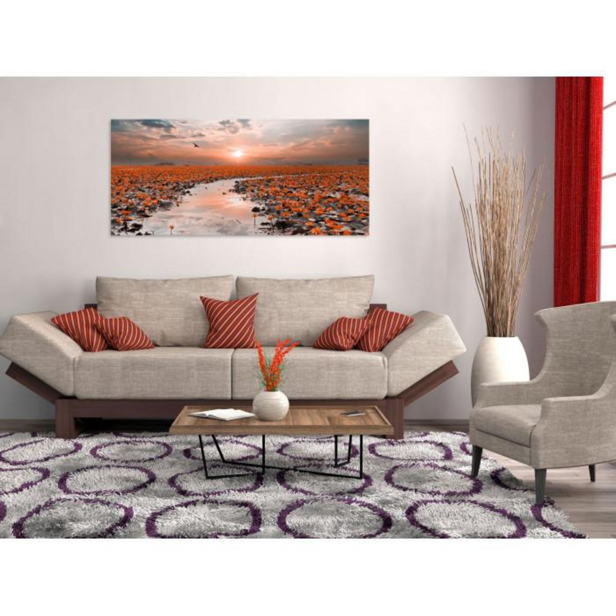 Paris Prix Tableau Imprimé  Lily Pathway Wide  45x100cm