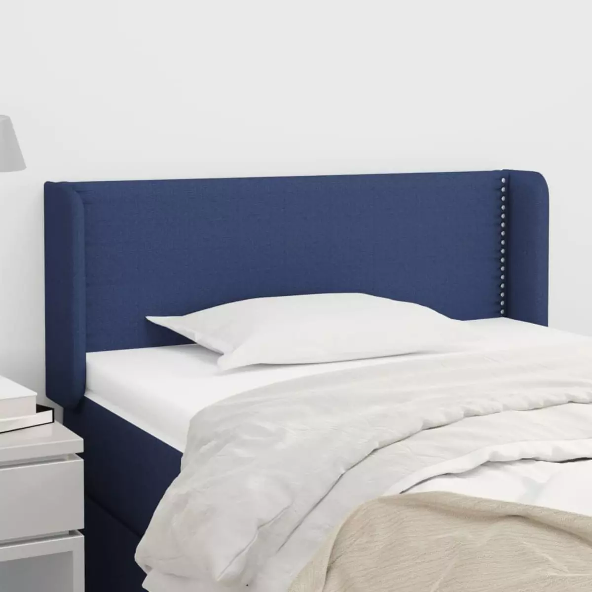 VIDAXL Tete de lit avec oreilles Bleu 83x16x78/88 cm Tissu