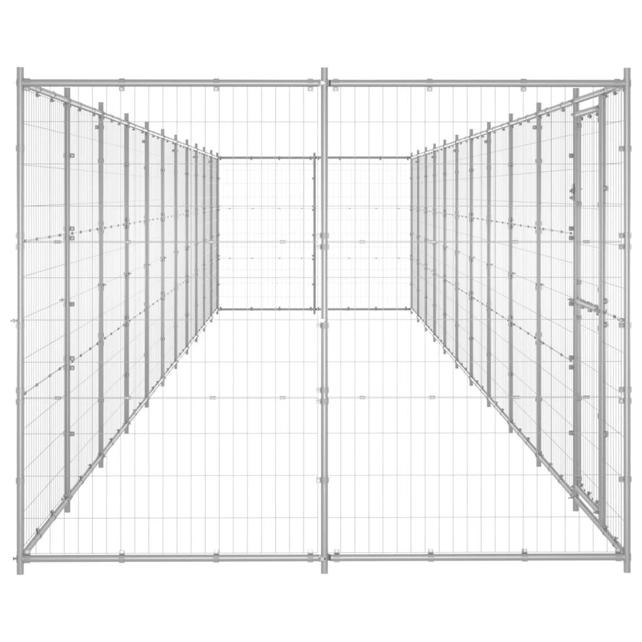 Voir la diapositive 3 : VIDAXL Chenil exterieur Acier galvanise 26,62 m²