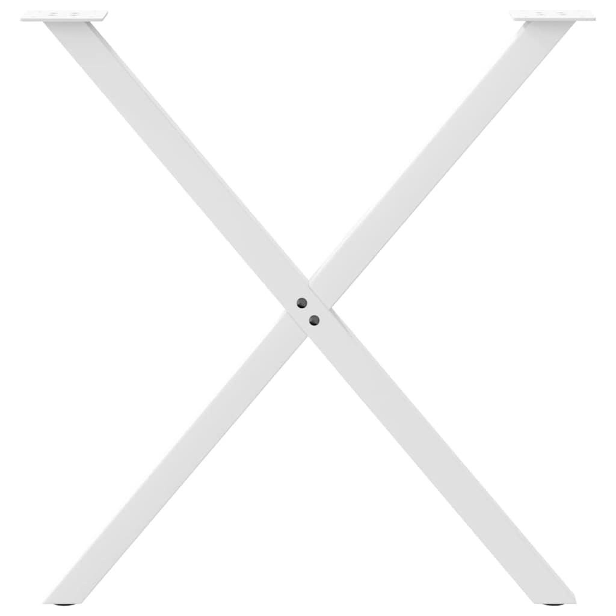 Voir la diapositive 5 : VIDAXL Pieds de table a manger forme de X 2 pcs blanc 80x(72-73) cm