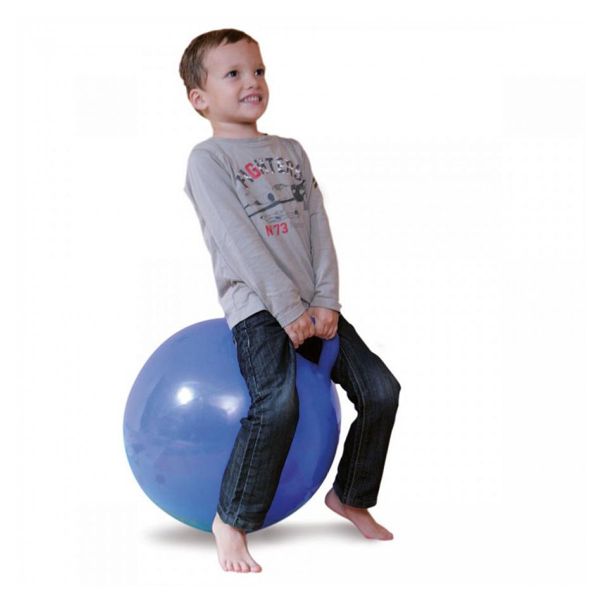 Voir la diapositive 4 : LUDI Ballon sauteur 45 cm bleu