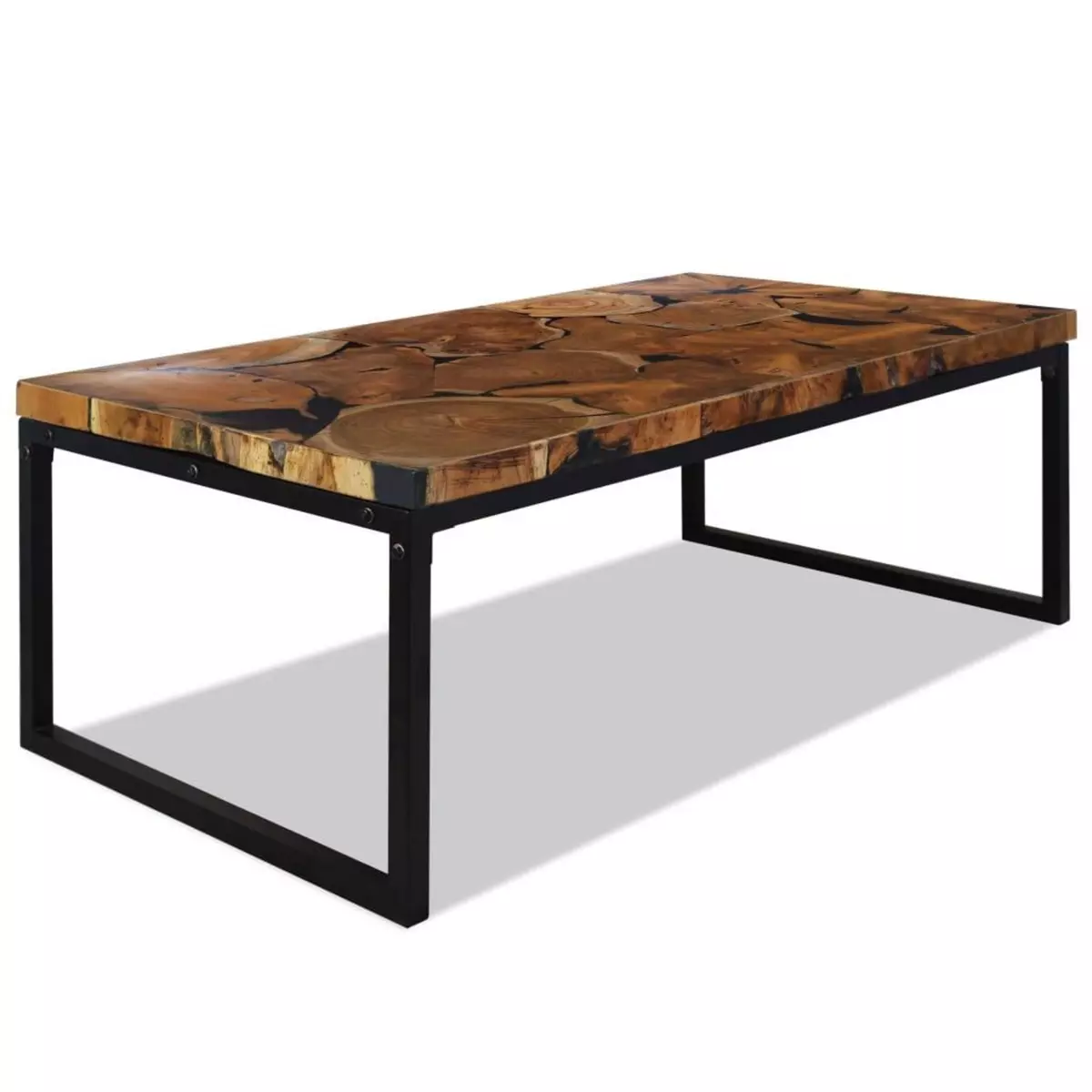 VIDAXL Table basse Teck Resine 110 x 60 x 40 cm