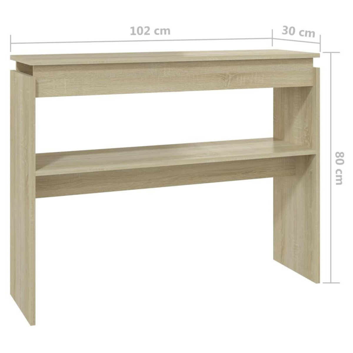 VIDAXL Table console chene sonoma 102x30x80 cm bois d'ingenierie