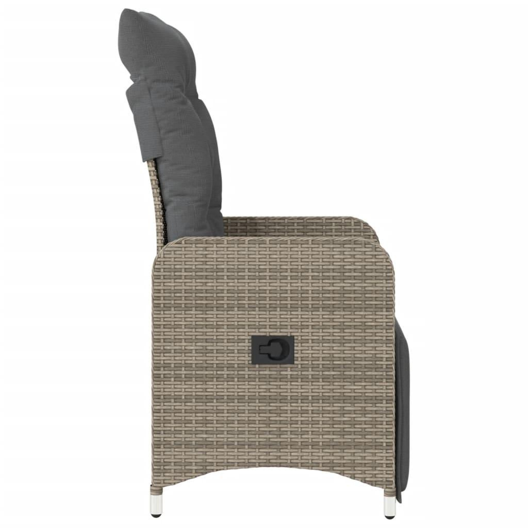 Voir la diapositive 5 : VIDAXL Chaises inclinables de jardin lot de 2 et coussins gris rotin