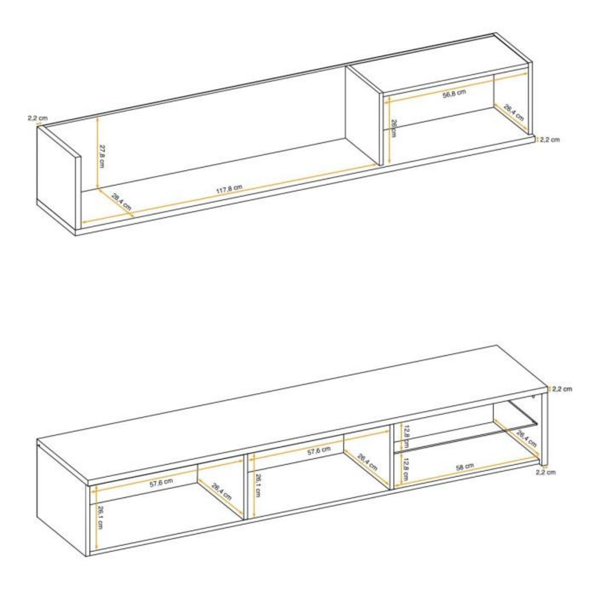Paris Prix Ensemble Meuble TV  Dallas  180cm Blanc & Chêne