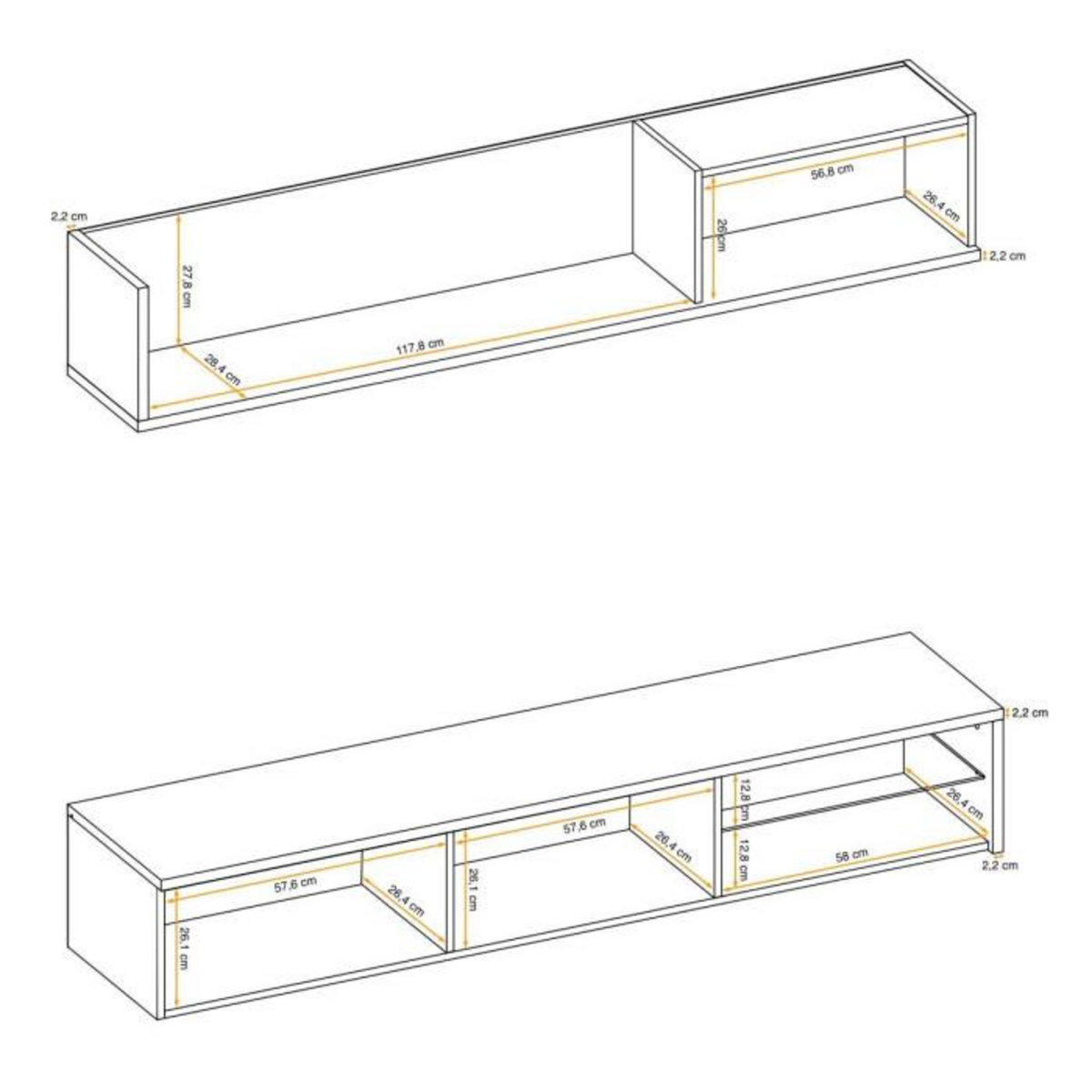Paris Prix Ensemble Meuble TV  Dallas  180cm Blanc & Chêne