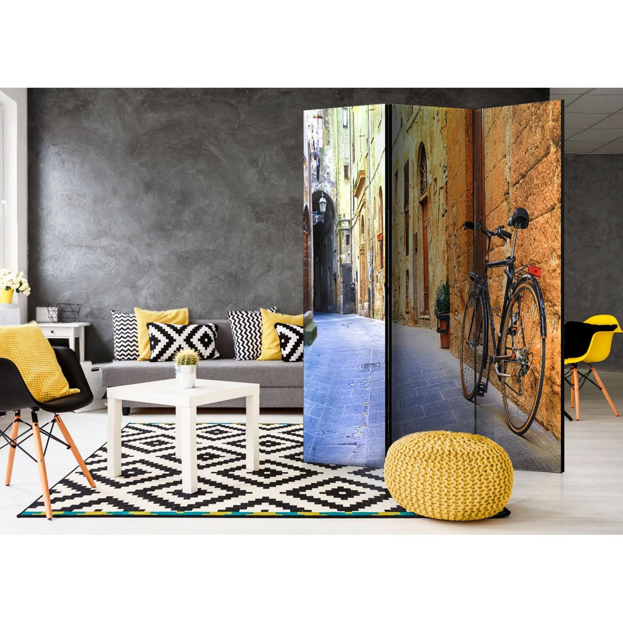 Voir la diapositive 2 : Paris Prix Paravent 3 volets  italy holidays  135x172cm