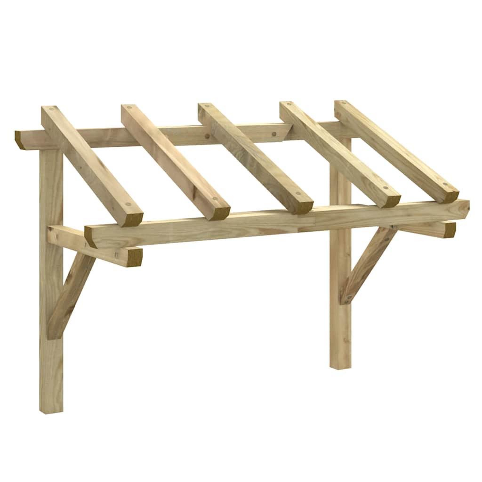 Voir la diapositive 2 : VIDAXL Auvent de porte 150x100x100 cm bois de pin solide
