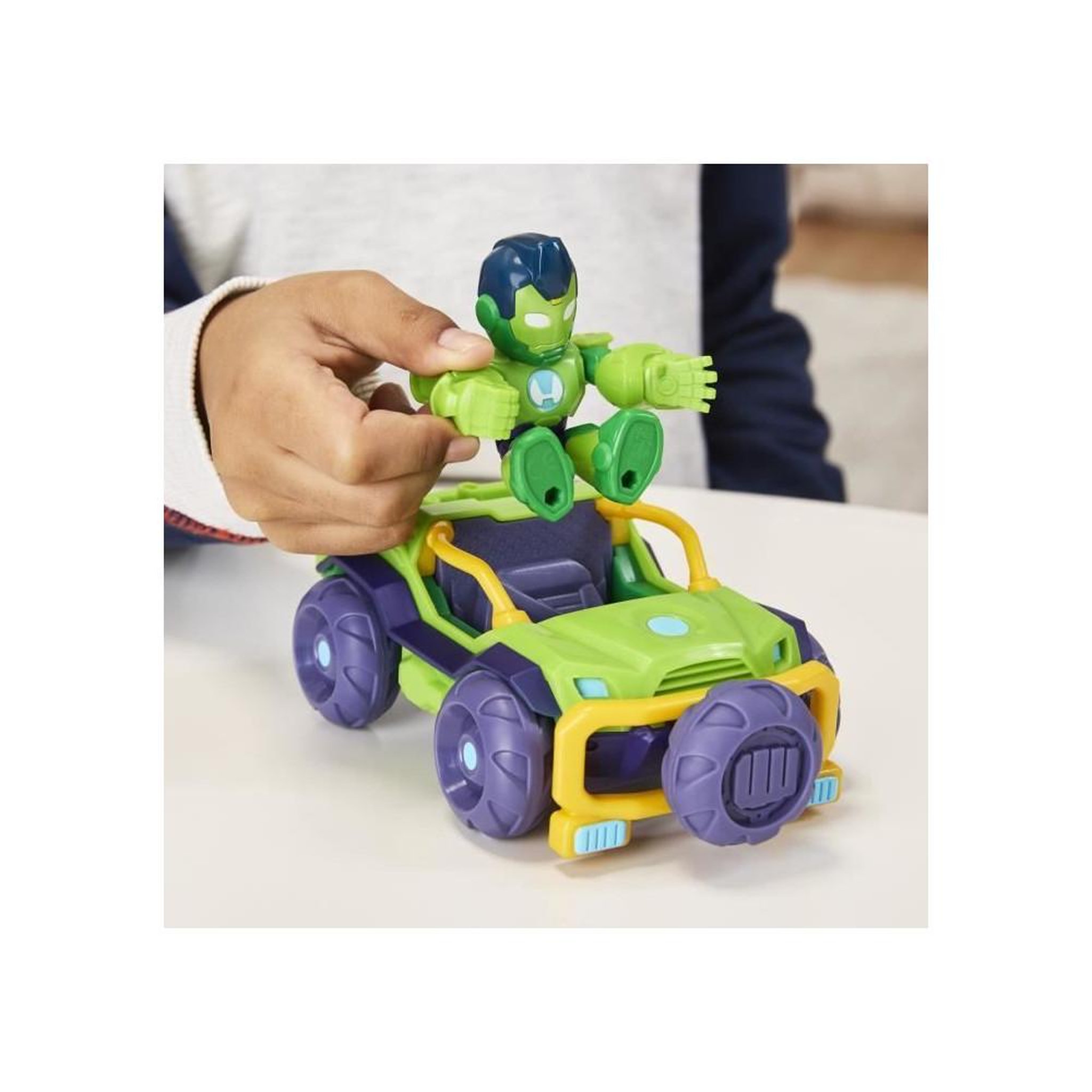 Voir la diapositive 6 : HASBRO Figurine Iron Hulk et véhicule Bolide blindé, Marvel Iron Man and his Awesome Friends, des 3 ans