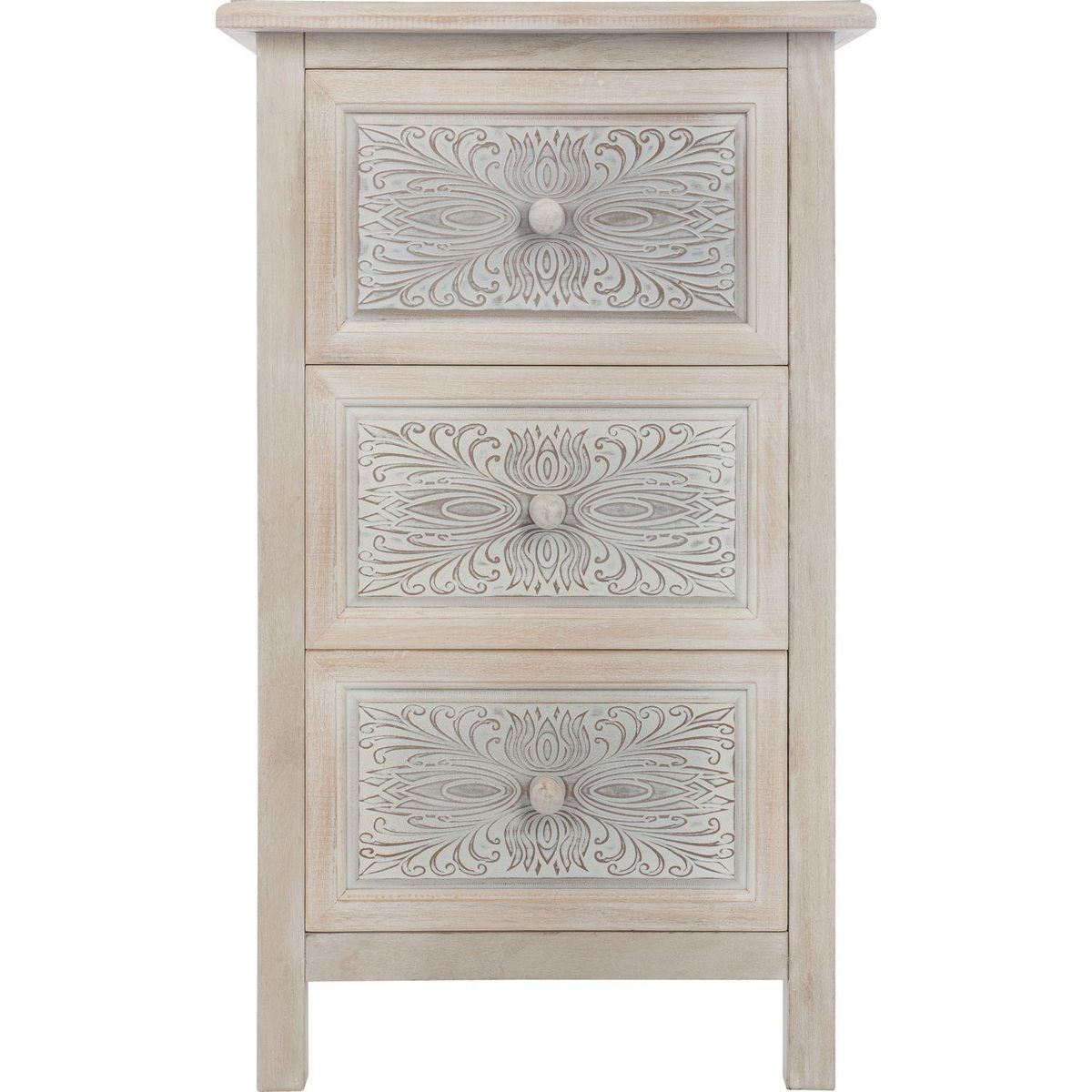 ATMOSPHERA Commode ethnique Hina - L. 48 x H. 80 cm - Gris