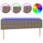 Voir la diapositive 2 : VIDAXL Tete de lit a LED Taupe 200x5x78/88 cm Tissu