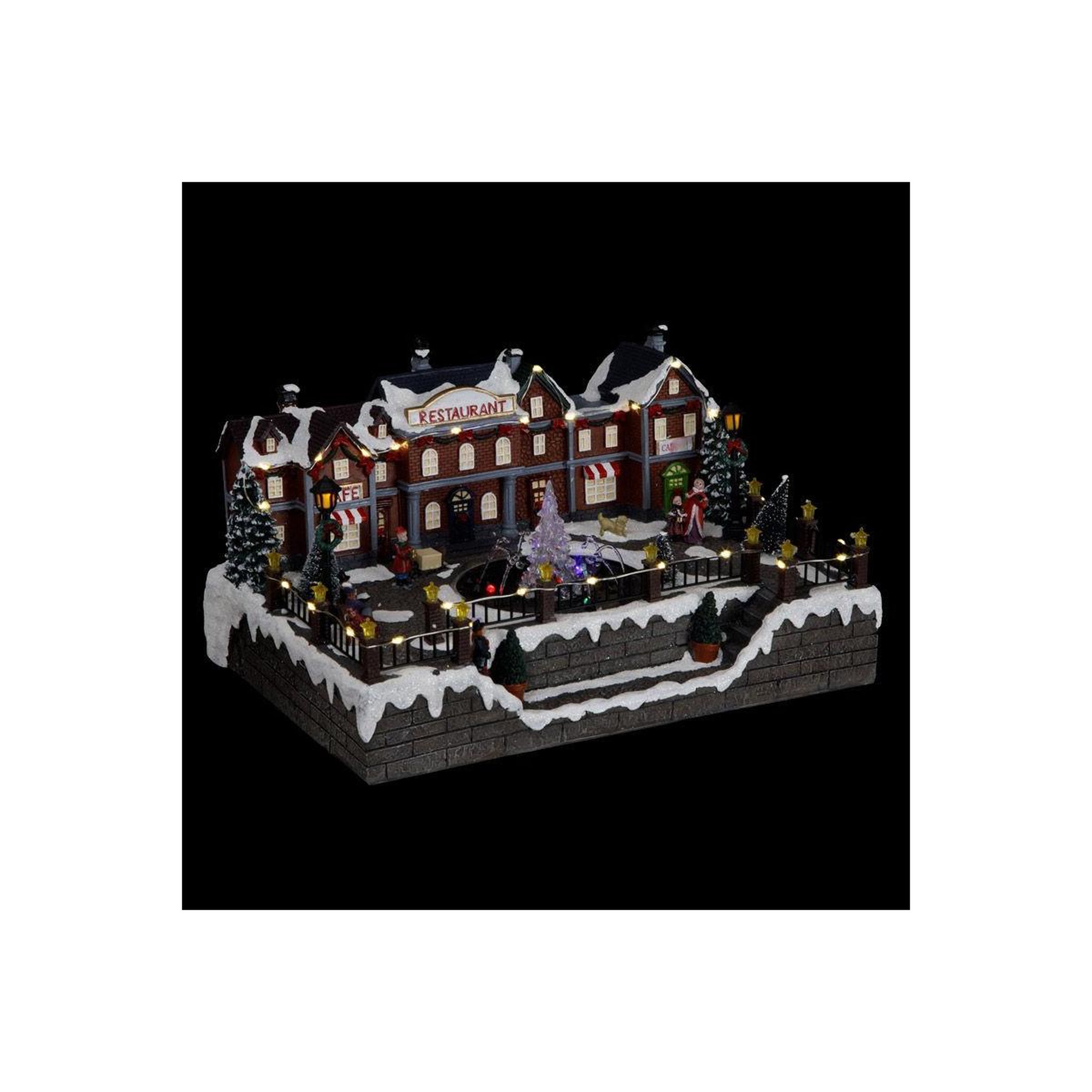 FEERIC LIGHT & CHRISTMAS Village de noël fontaine  ville  38cm multicolore