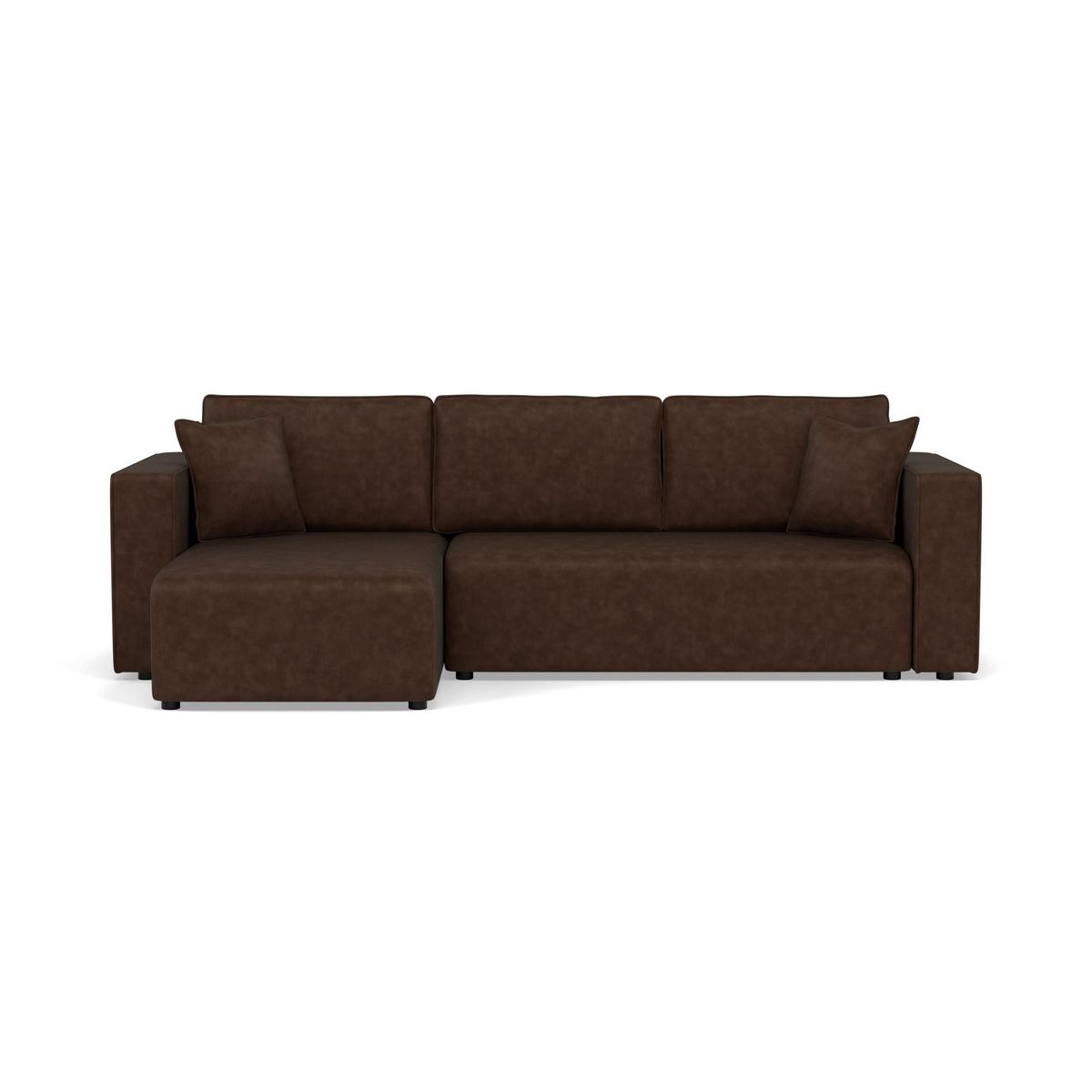 BEST MOBILIER Topaze - canapé d'angle réversible 4 places convertible avec coffre en simili