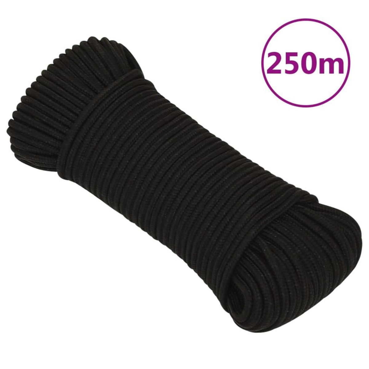 VIDAXL Corde de travail Noir 5 mm 250 m Polyester