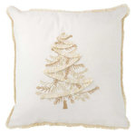 Paris Prix Coussin Déco Sapin  Ellis  45x45cm Blanc