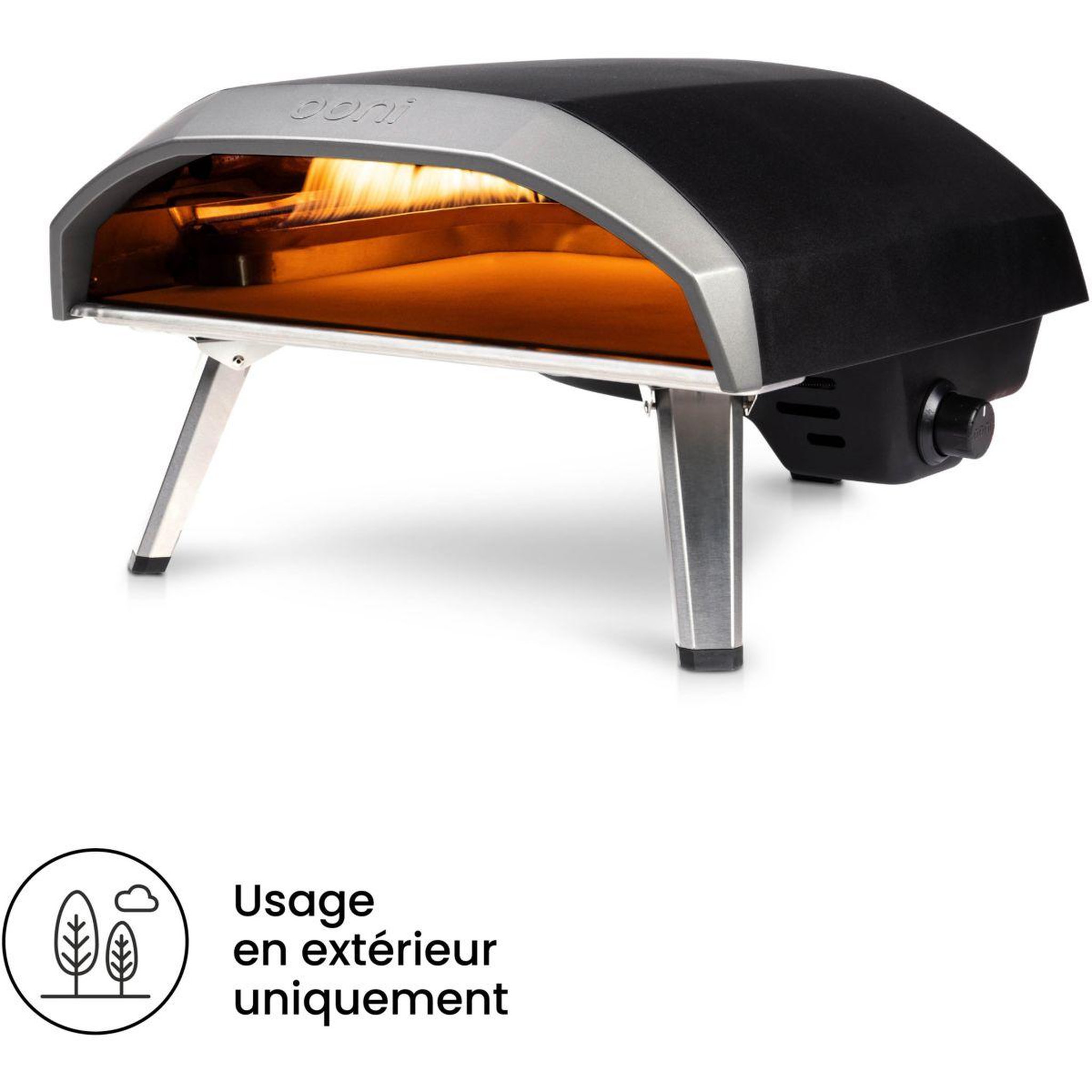 OONI Four à pizza gaz Koda 16 noir pizza 40 cm, préchauffage 20 min, de 155 à 500°C