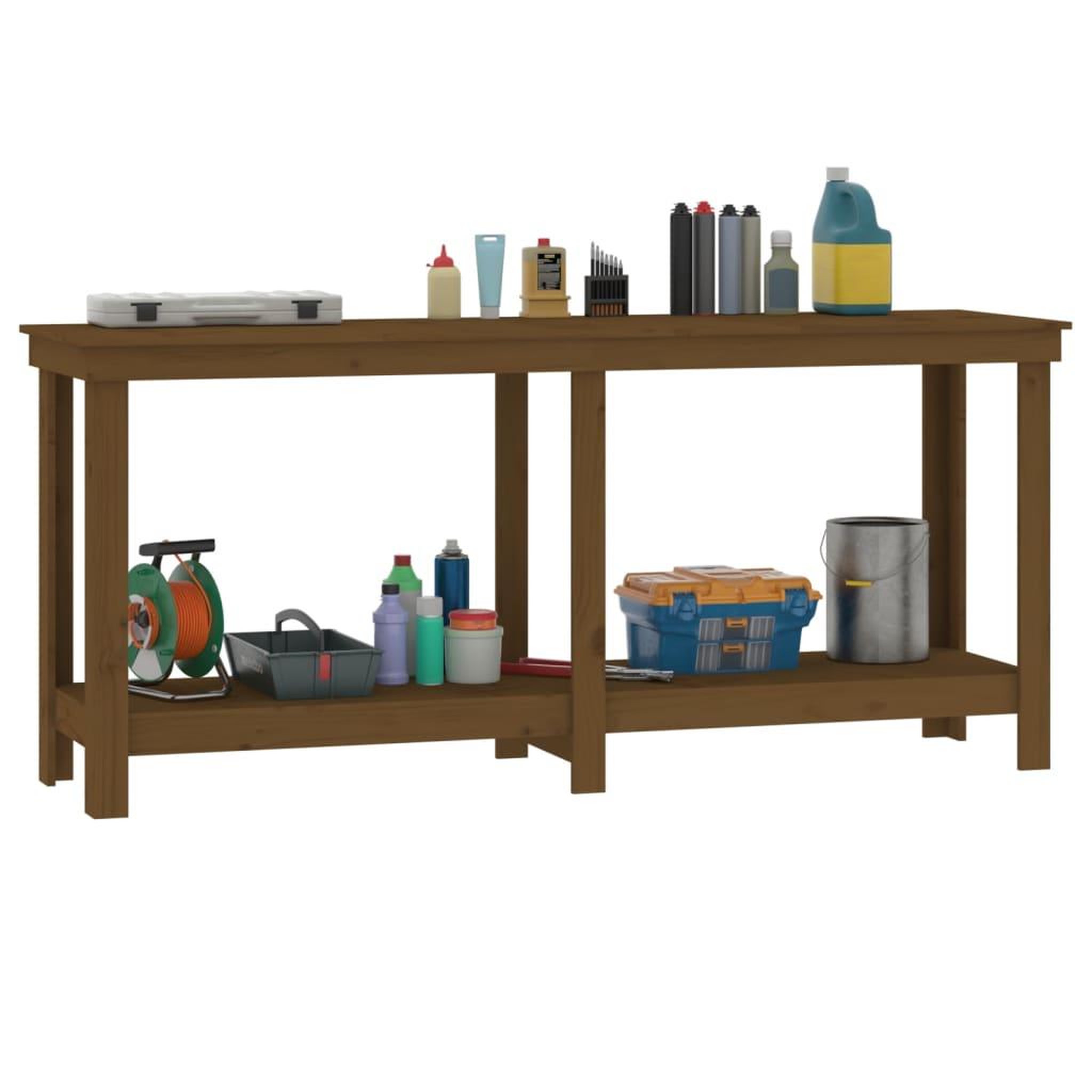 Voir la diapositive 4 : VIDAXL Banc de travail Marron miel 180x50x80 cm Bois de pin massif