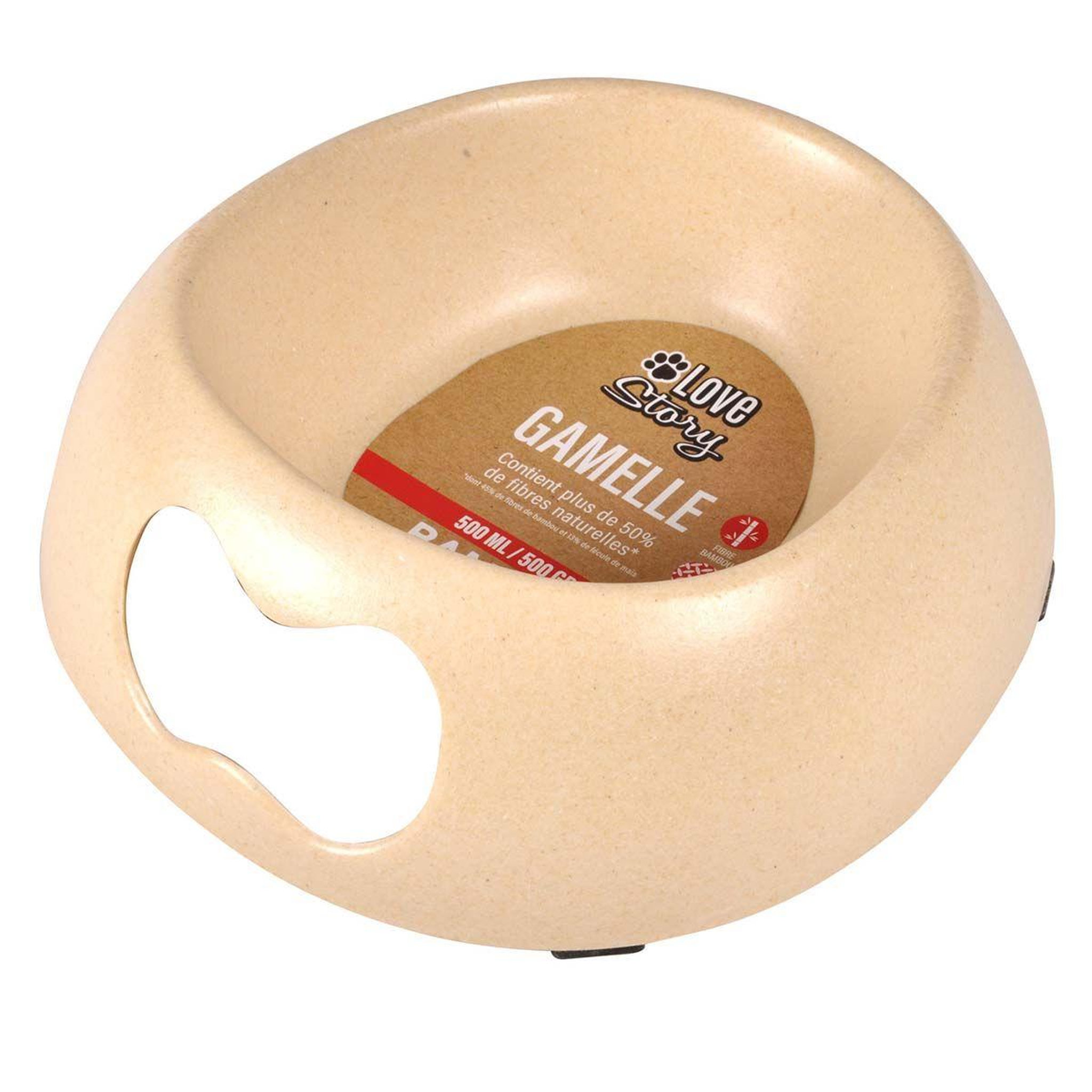 Voir la diapositive 2 : HOMEA Gamelle pour chien & chat  bambou  22cm naturel