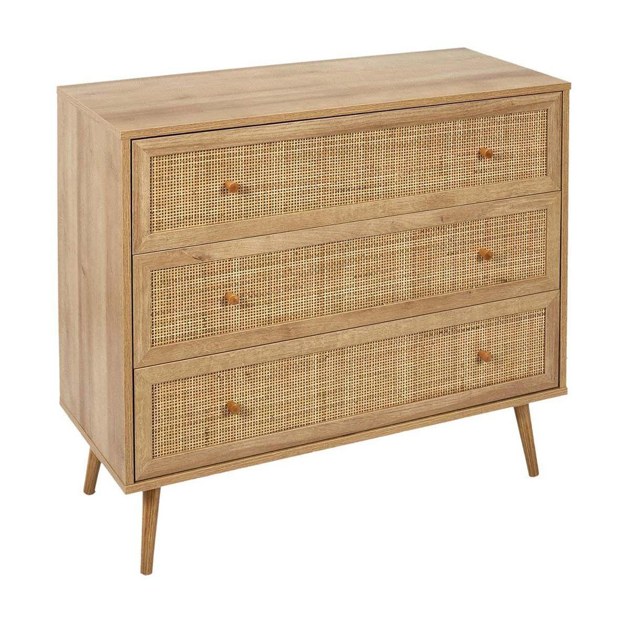 The Home Deco Factory Commode en bois 3 tiroirs  bali  90cm naturel