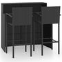 Voir la diapositive 2 : VIDAXL Ensemble de bar de jardin 3 pcs Noir