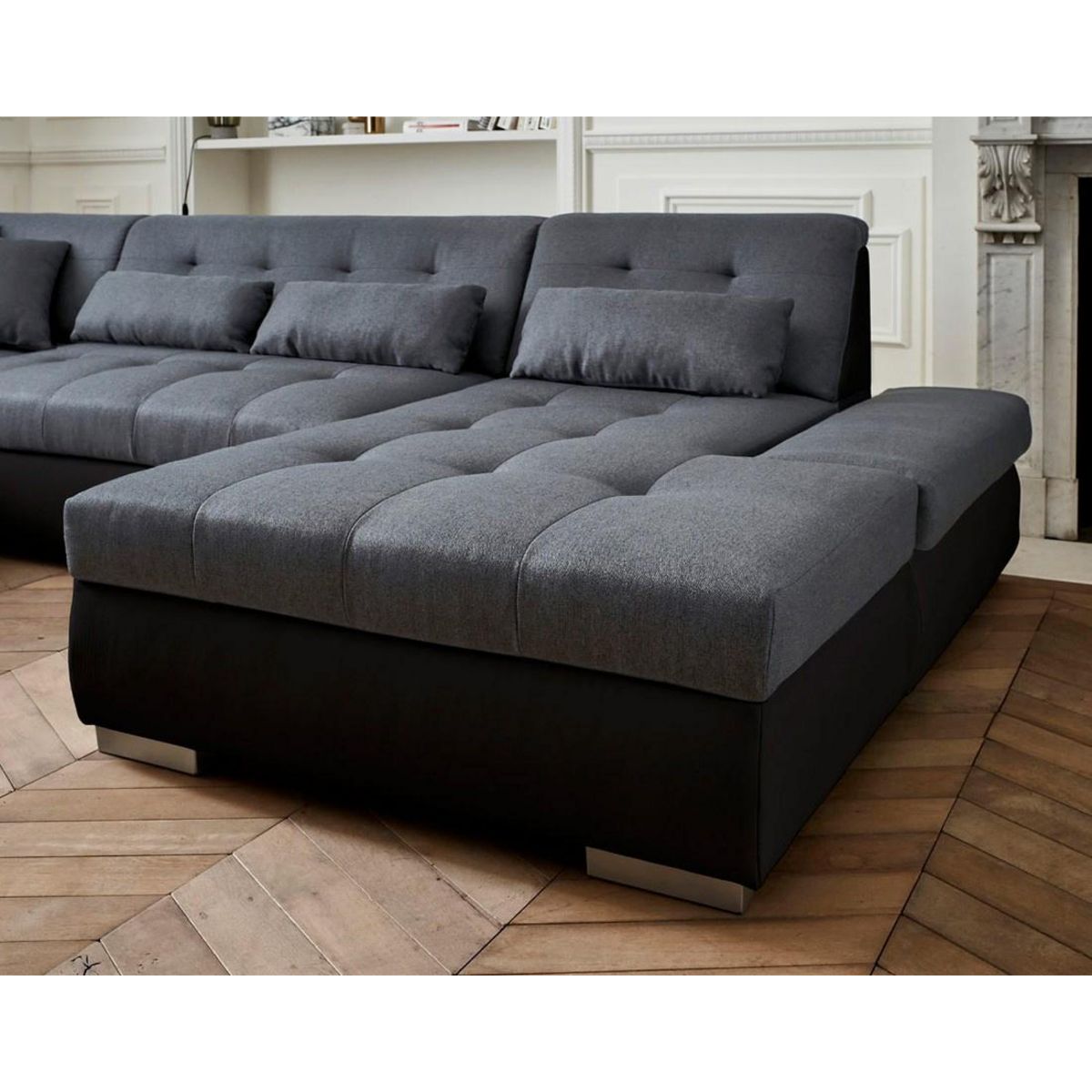 LISA DESIGN Vermont - canapé panoramique d'angle gauche - 7 places - xxl