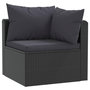 Voir la diapositive 3 : VIDAXL Salon de jardin 7 pcs avec coussins Resine tressee Noir