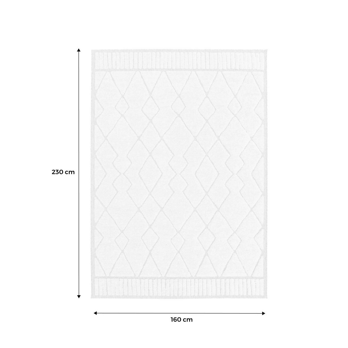 SWEEEK Tapis intérieur motif ethnique berbère, poils ras, beige et crème