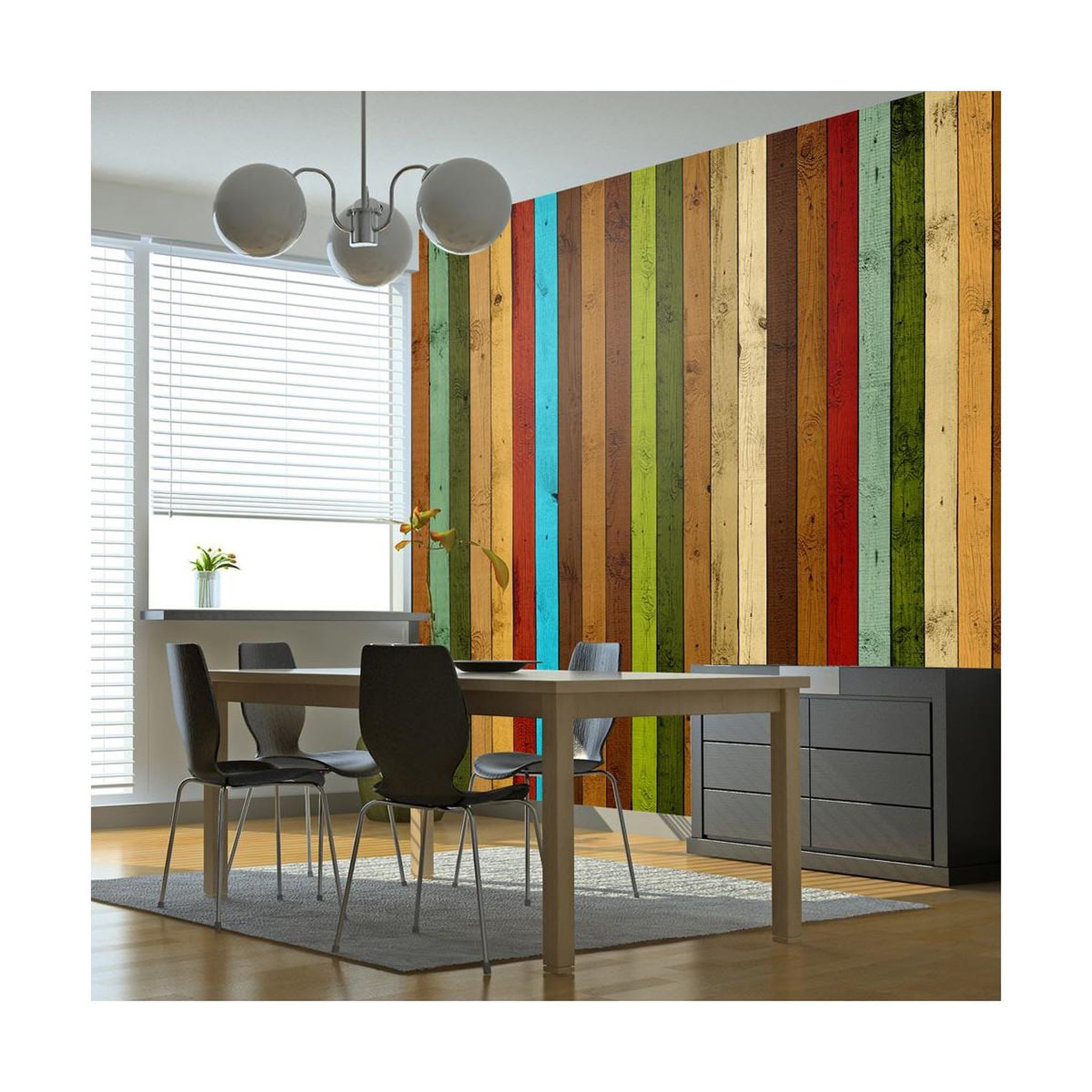 Voir la diapositive 1 : Paris Prix Papier peint  wooden rainbow