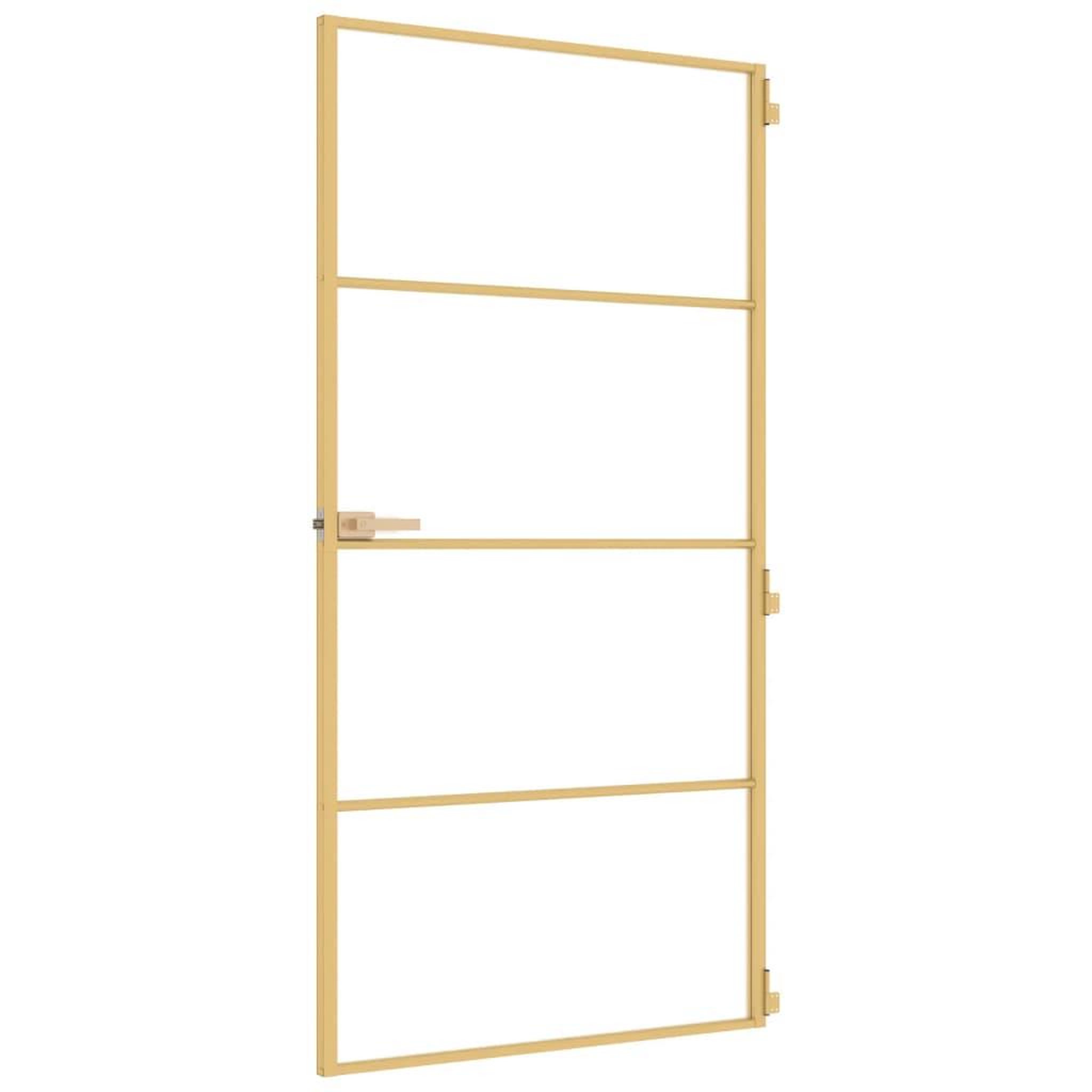 Voir la diapositive 5 : VIDAXL Porte interieure mince dore verre trempe aluminium