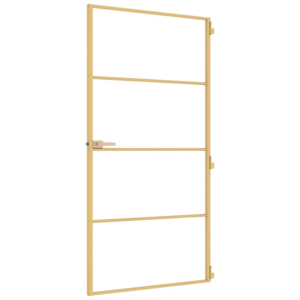 VIDAXL Porte interieure mince dore verre trempe aluminium