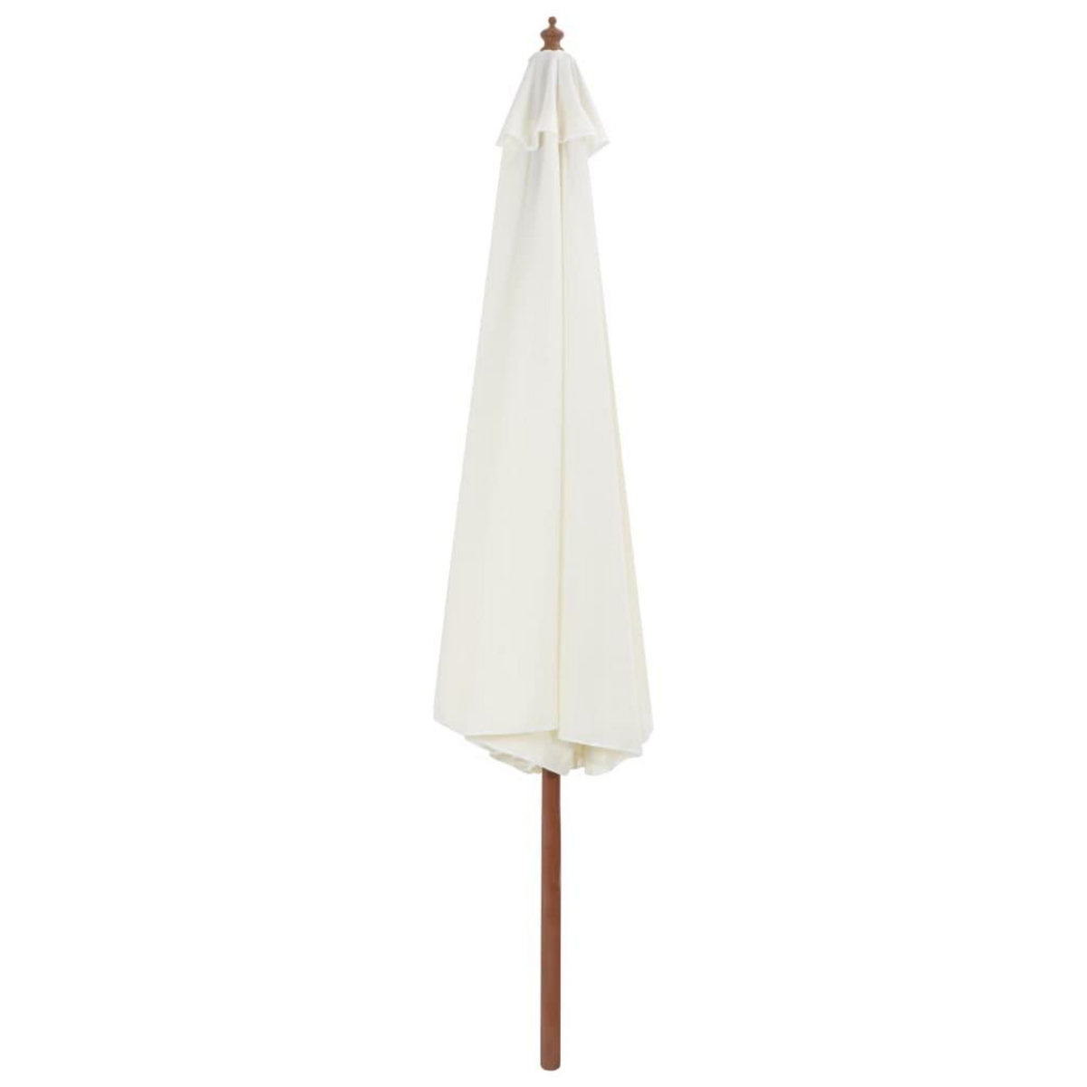 VIDAXL Parasol d'exterieur avec mat en bois 350 cm Blanc sable