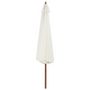 Voir la diapositive 2 : VIDAXL Parasol d'exterieur avec mat en bois 350 cm Blanc sable