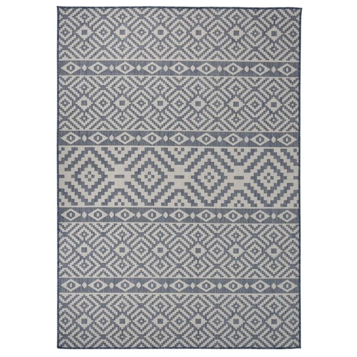 VIDAXL Tapis a tissage plat d'exterieur 120x170 cm Rayures bleues