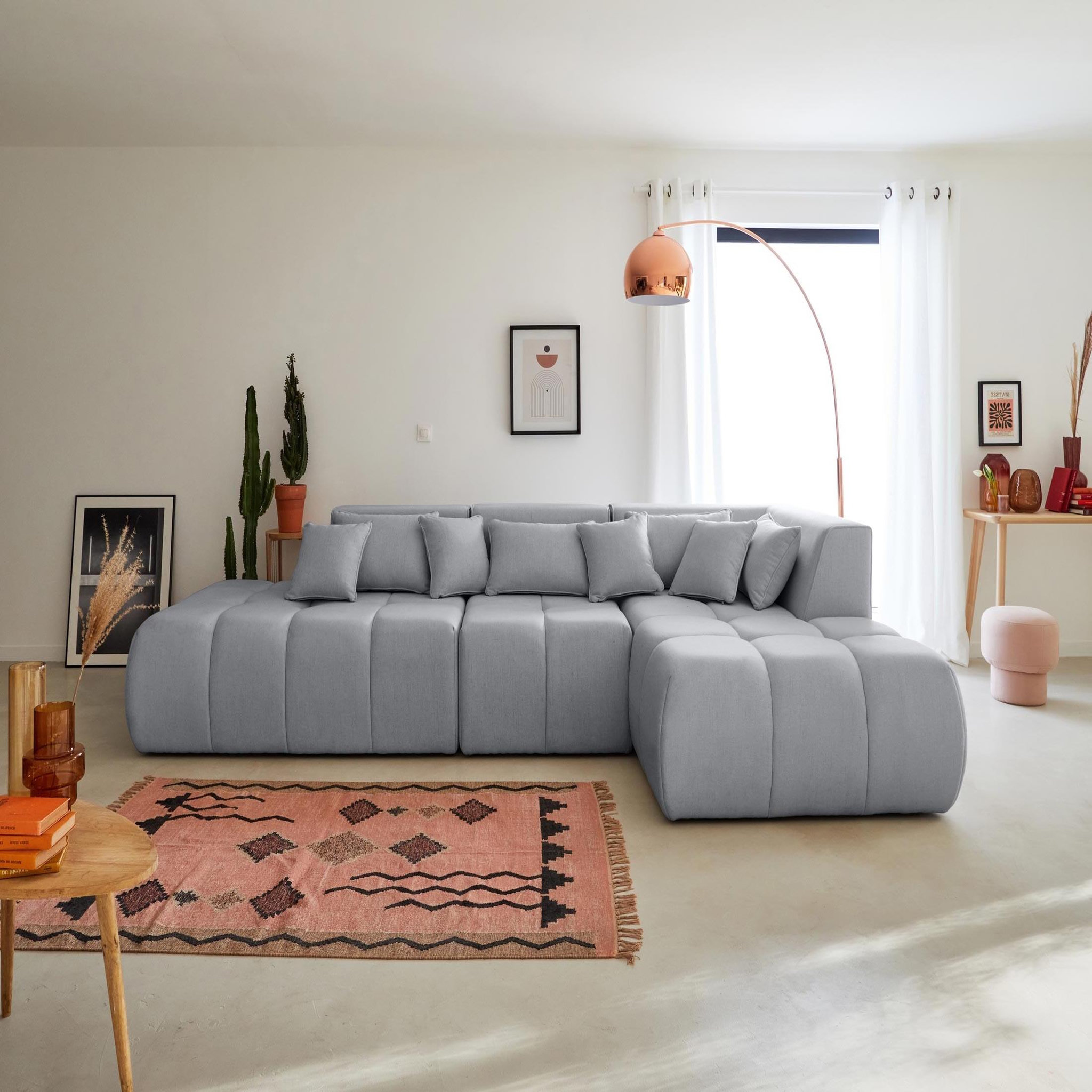 Voir la diapositive 1 : LISA DESIGN Caracas - canapé modulable d'angle droit - 5 places - en tissu