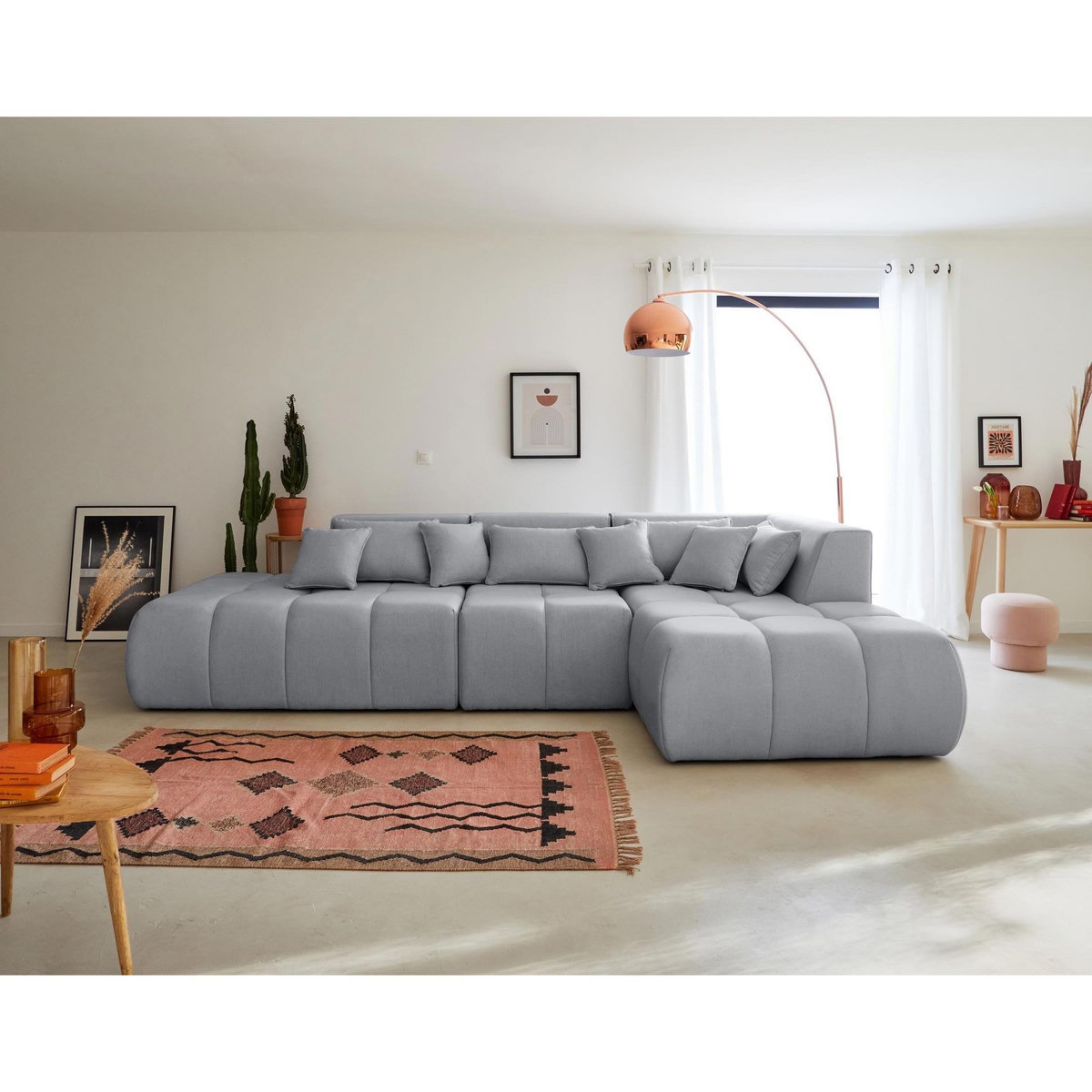 LISA DESIGN Caracas - canapé modulable d'angle droit - 5 places - en tissu