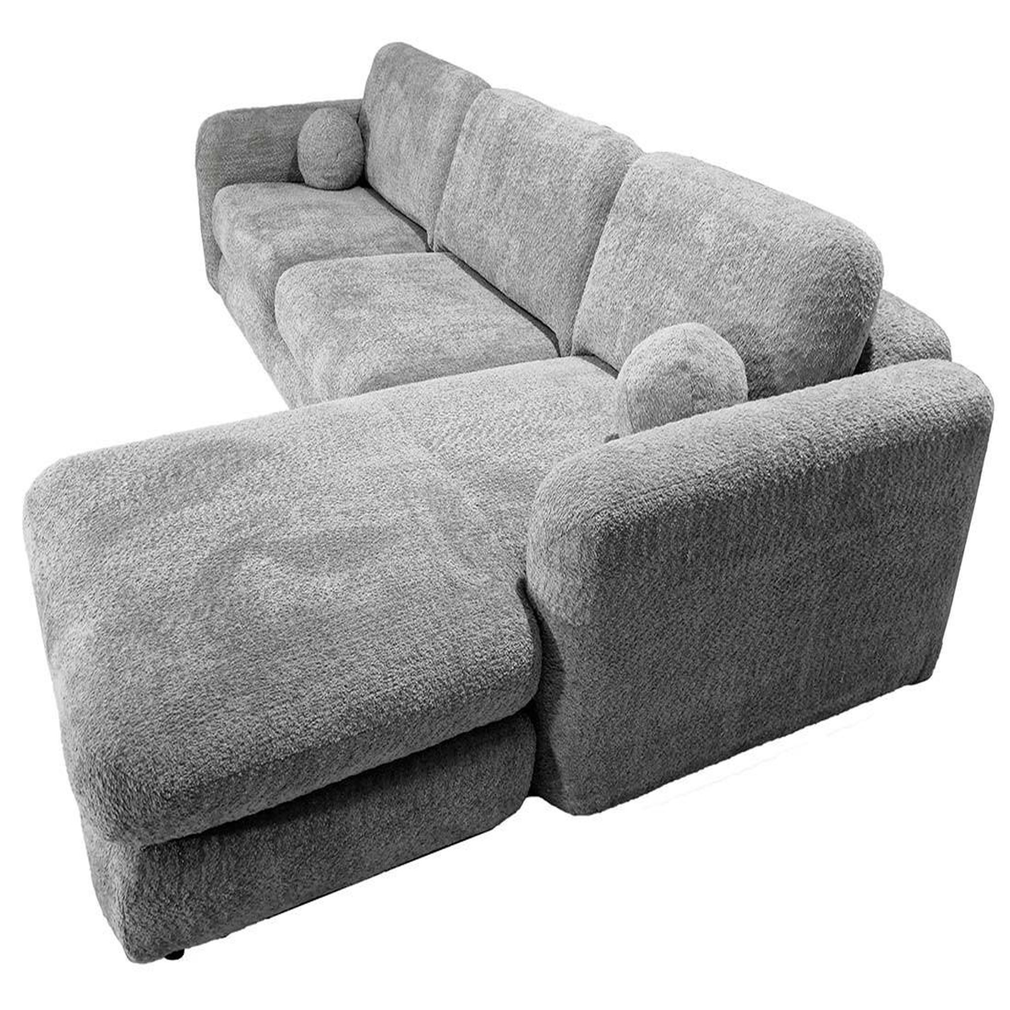 Voir la diapositive 5 : BEST MOBILIER Rachel - canapé d'angle droit 4 places en tissu bouclette
