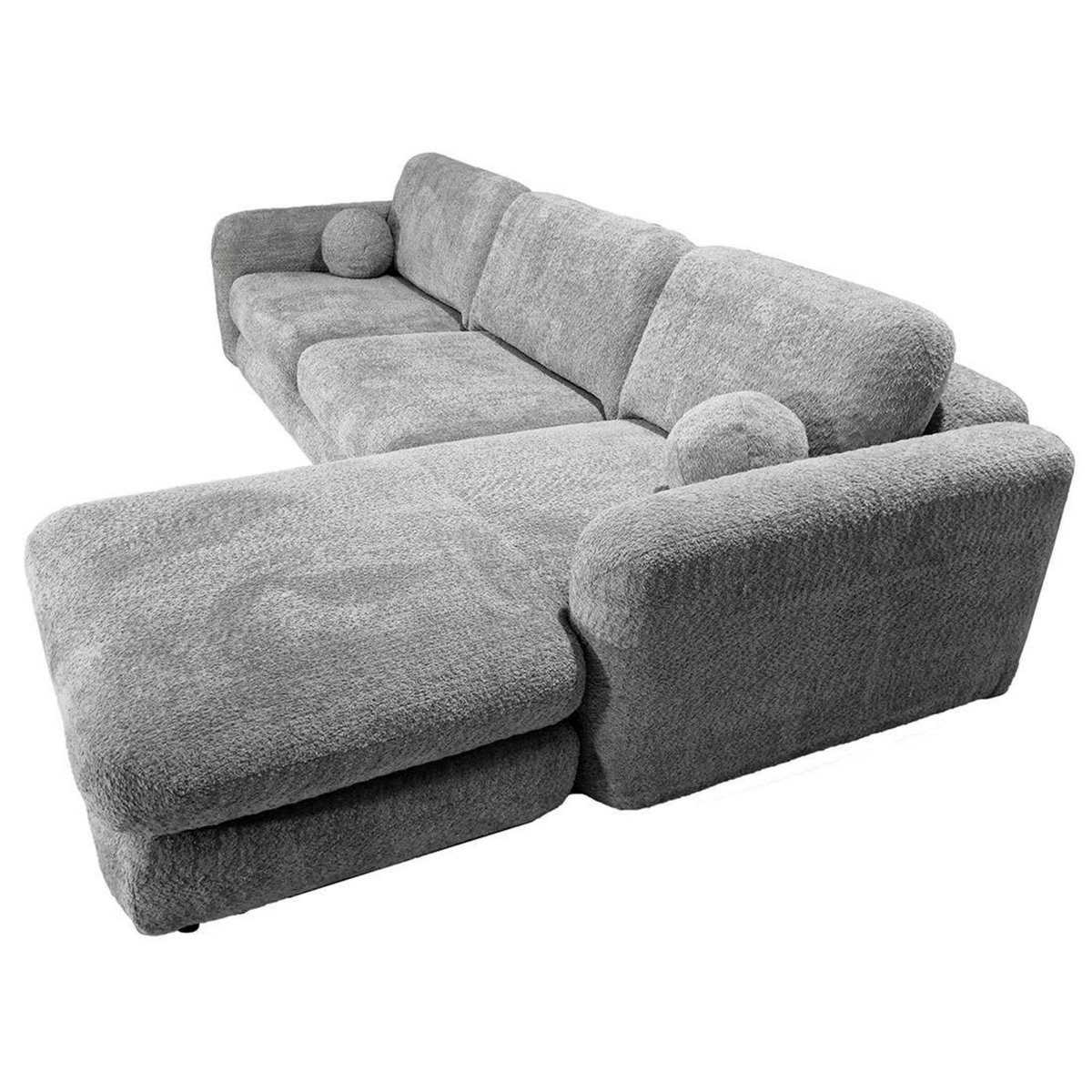 LISA DESIGN Rachel - canapé d'angle droit 4 places en tissu bouclette