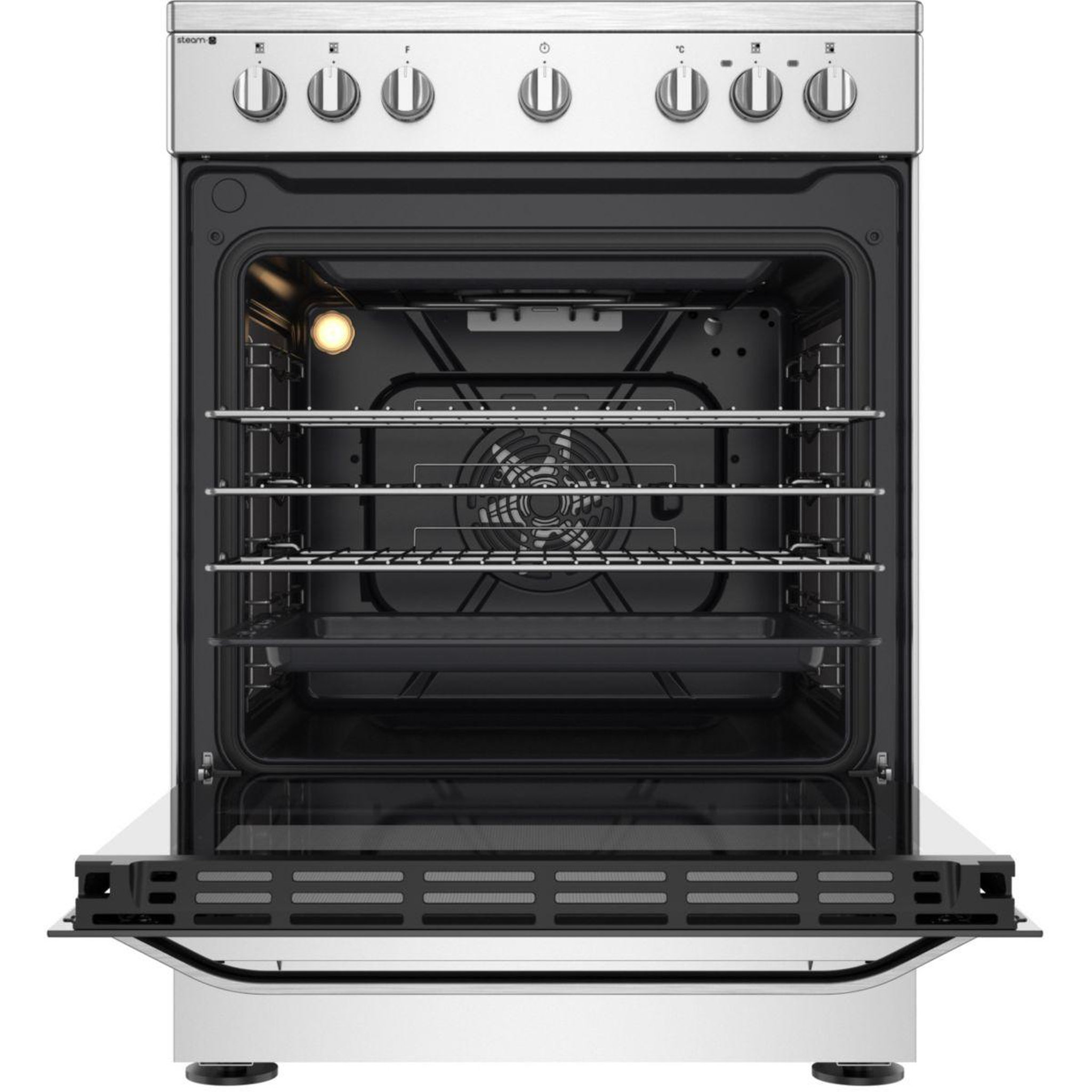 Voir la diapositive 4 : HOTPOINT Cuisinière mixte HS68M8PCX/FR