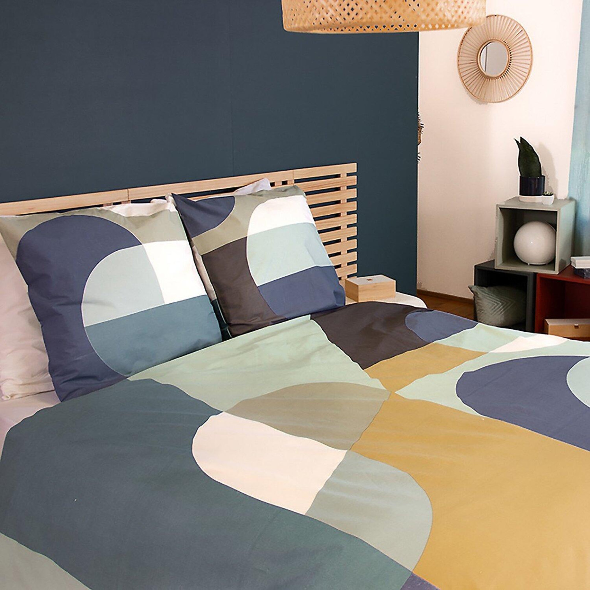 Voir la diapositive 2 : Home collection Parure de couette 3 pcs 260x240 100% coton 57 fils, joelle