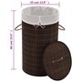Voir la diapositive 6 : VIDAXL Panier a linge rond en bambou Marron fonce
