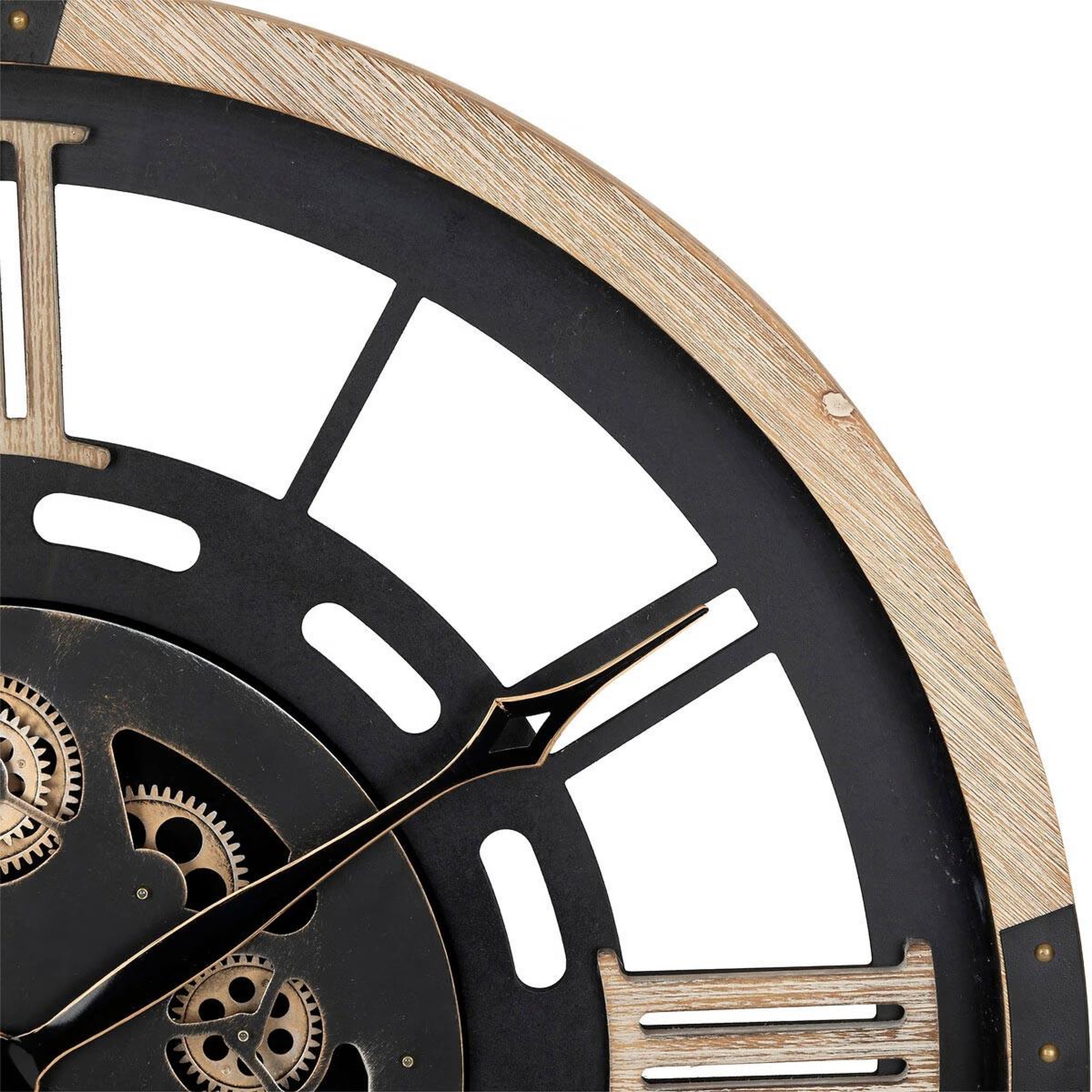 Voir la diapositive 2 : ATMOSPHERA Horloge murale mécanique  kent  80cm noir