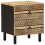 Voir la diapositive 2 : VIDAXL Tables de chevet 2 pcs noir bois de manguier massif brut