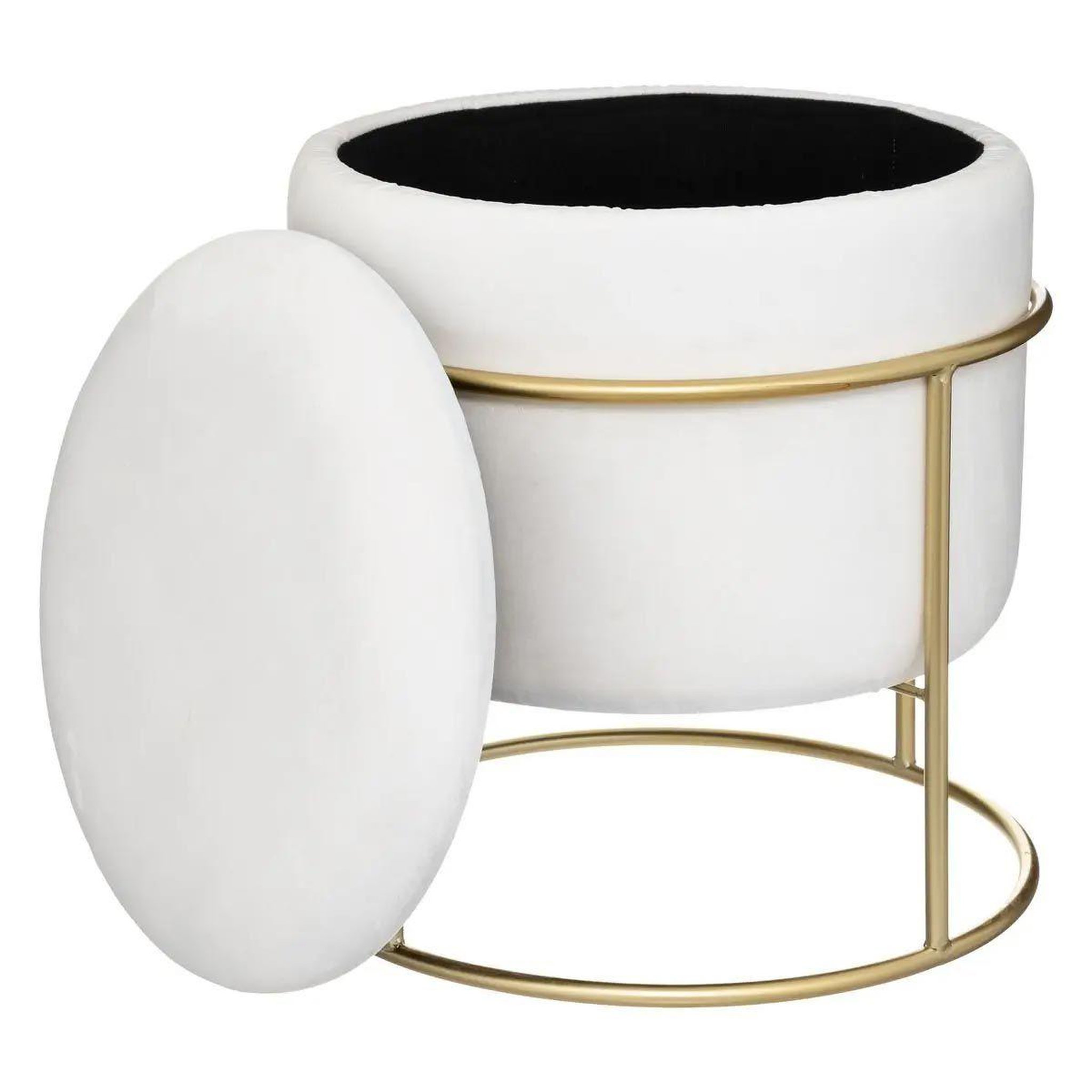 Voir la diapositive 2 : ATMOSPHERA Pouf & coffre de rangement  eliane  44cm ivoire