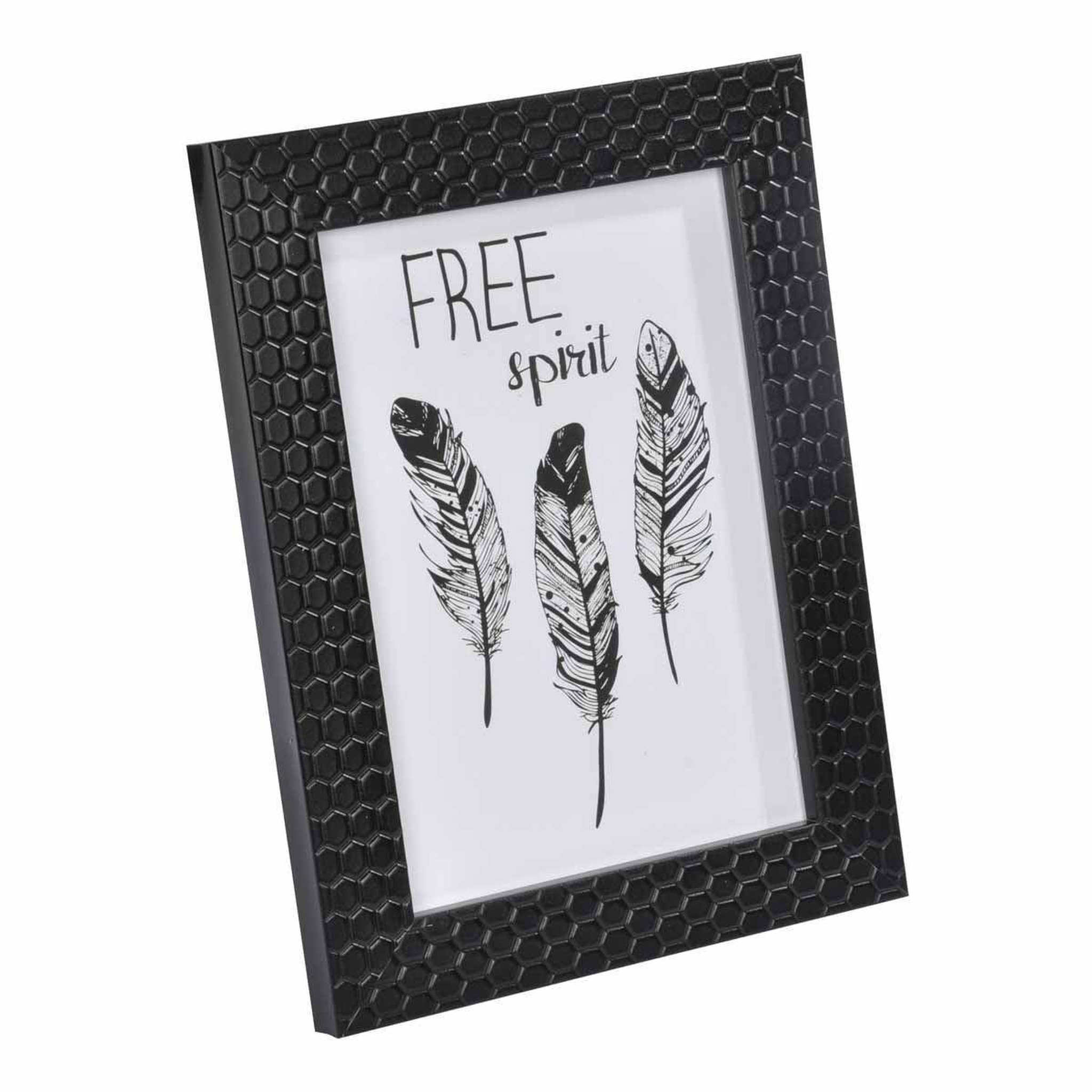 HOMEA Cadre Photo Déco  Nid d'Abeilles  24x30cm Noir