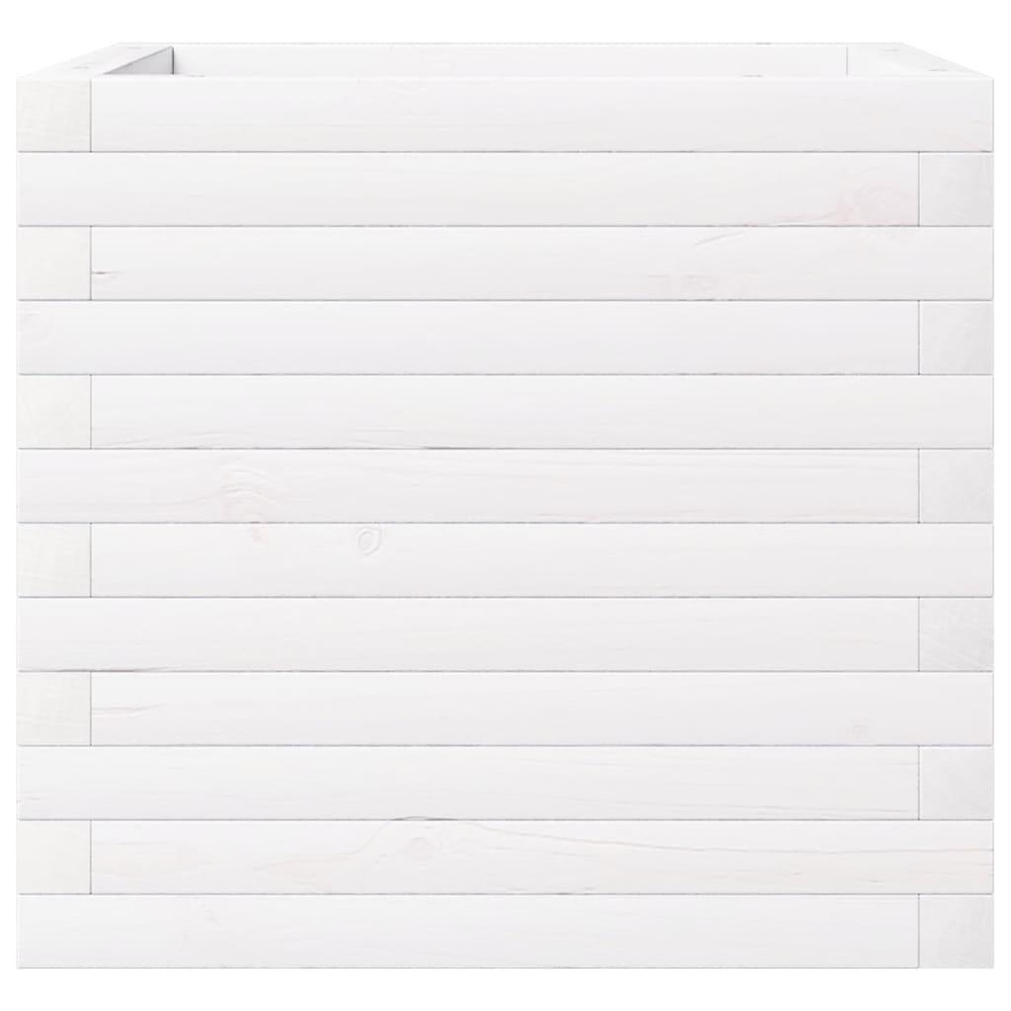 Voir la diapositive 5 : VIDAXL Jardiniere blanc 50x50x46 cm bois de pin massif
