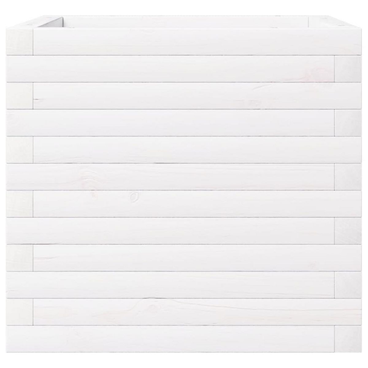 VIDAXL Jardiniere blanc 50x50x46 cm bois de pin massif