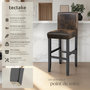 Voir la diapositive 2 : tectake Tabouret de bar rembourré avec dossier marron foncé