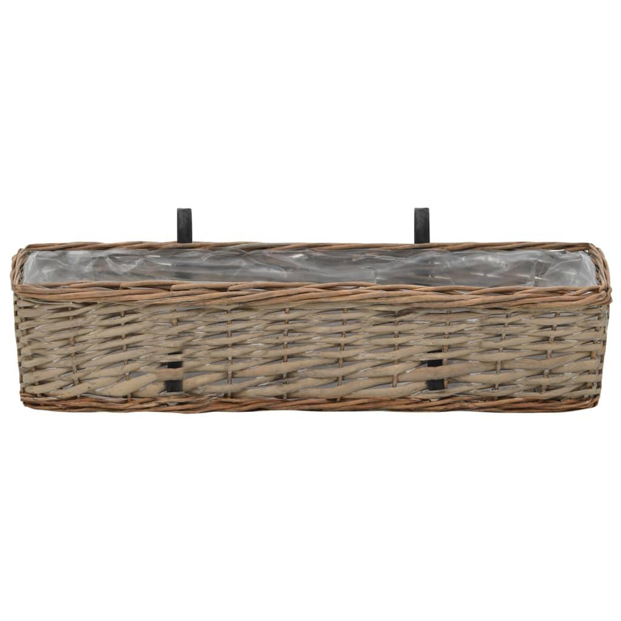 Voir la diapositive 3 : VIDAXL Jardiniere de balcon 2 pcs Osier avec doublure en PE 60 cm